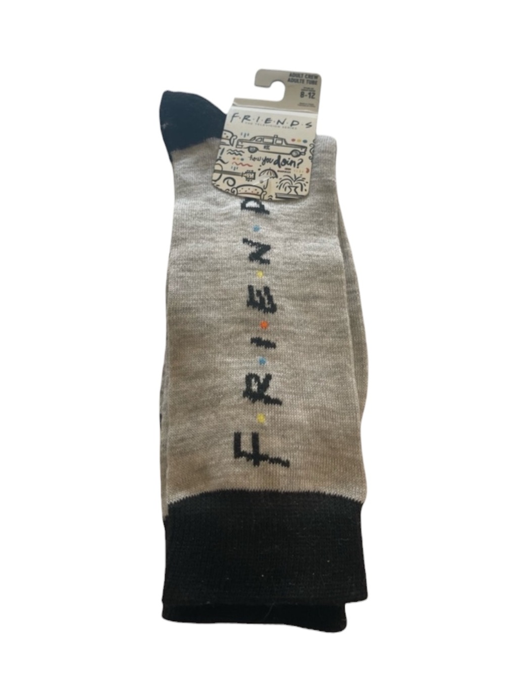 FRIENDS Casual Gray and Black Socks